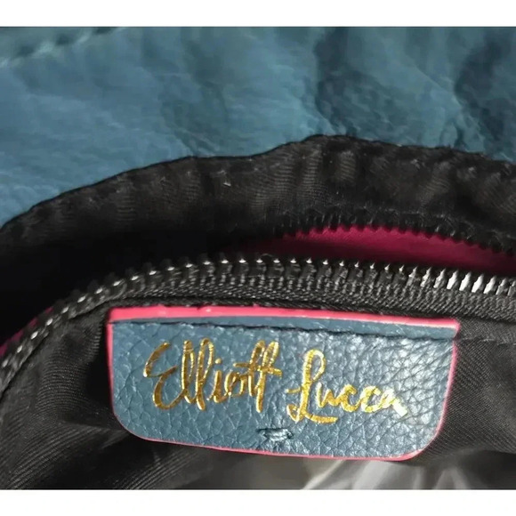 NWOT Elliott Lucca Melaya Bali '89 Crossbody Fringed Teal Leather/Clutch Bag - Picture 11 of 11